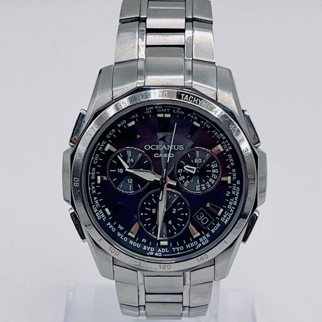 Used [Beautiful Condition] CASIO OCEANUS OCW-S1000 Radio Solar Chronograph Titanium Black Oceanus First Generation Manta