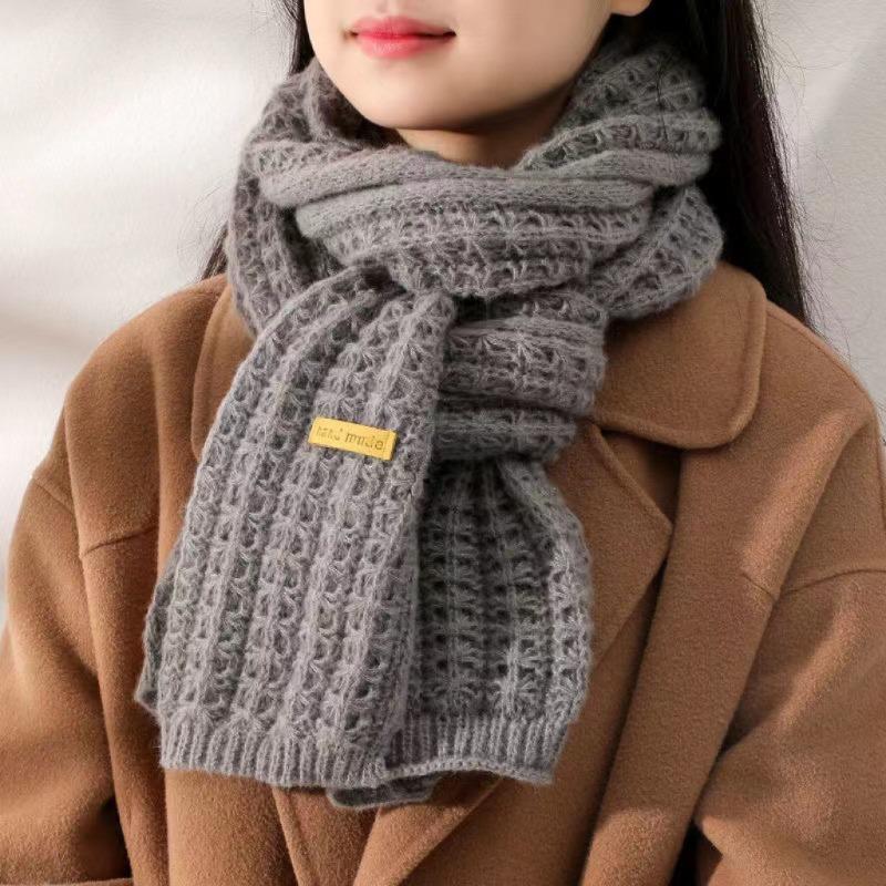 Christmas Scarf Women's Winter Senior Outdoor Street Red Versatile Jacquard Elk Warm Knitted Scarf