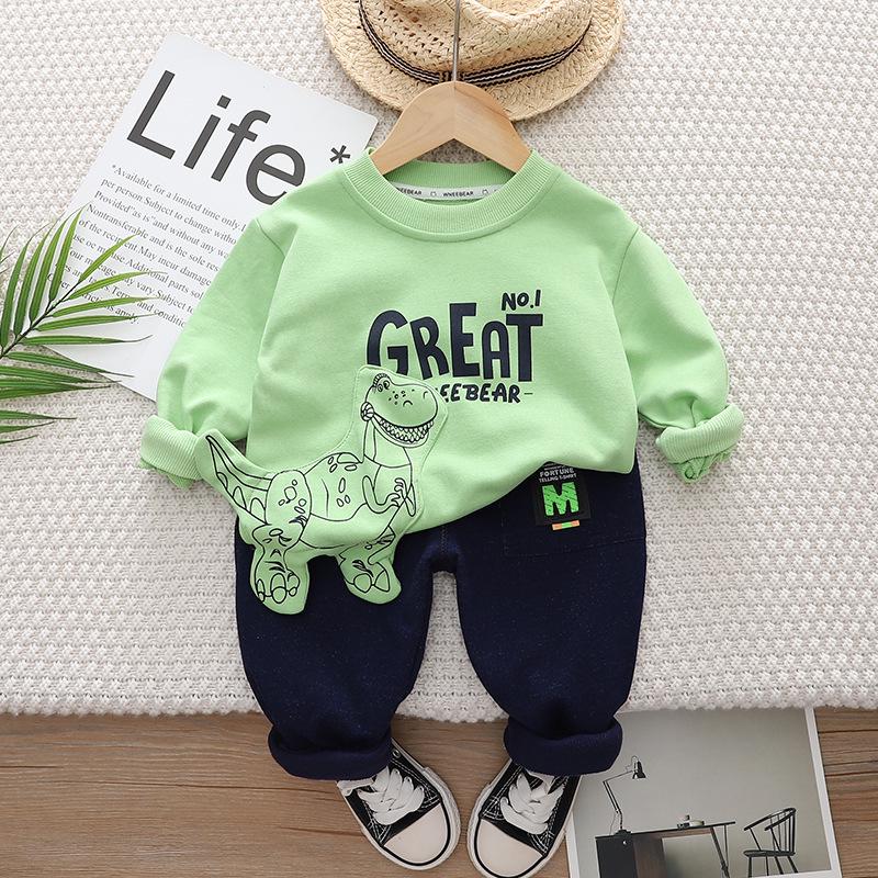 

Костюм из двух частей для мальчиков с длинными рукавами и круглым вырезом, осень 2023 г. 100 cm