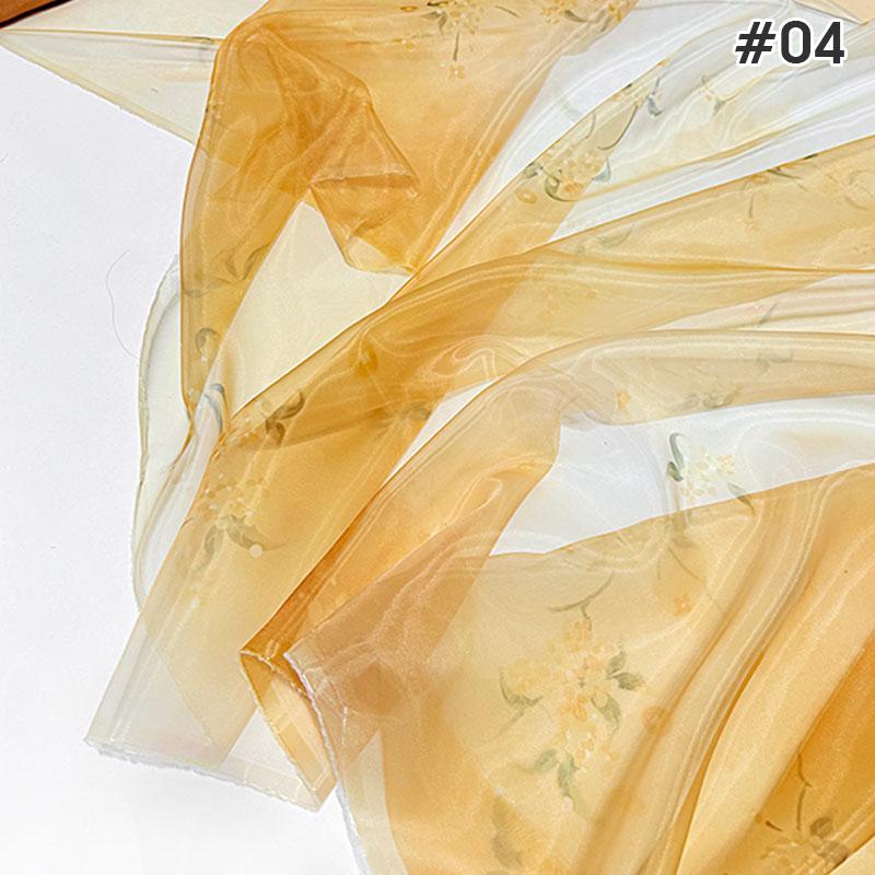 1M Chinese Style Gradient Ultra-thin Chiffon Designer Fabric Translucent Tulle Fabric DIY Ancient Hanfu Dress Costume Upholstery