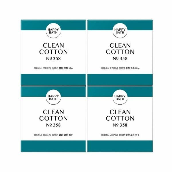 HAPPY BATH Original Collection Clean Cotton Soap 90g x 4 (WB6BF1E)