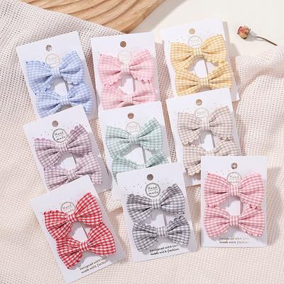 Set da 2 Pezzi Fiocchi Colorati in Nylon per Capelli per Bambine Fermagli Fatti a Mano Fermagli Fiocco Accessori per Capelli per Fotografia