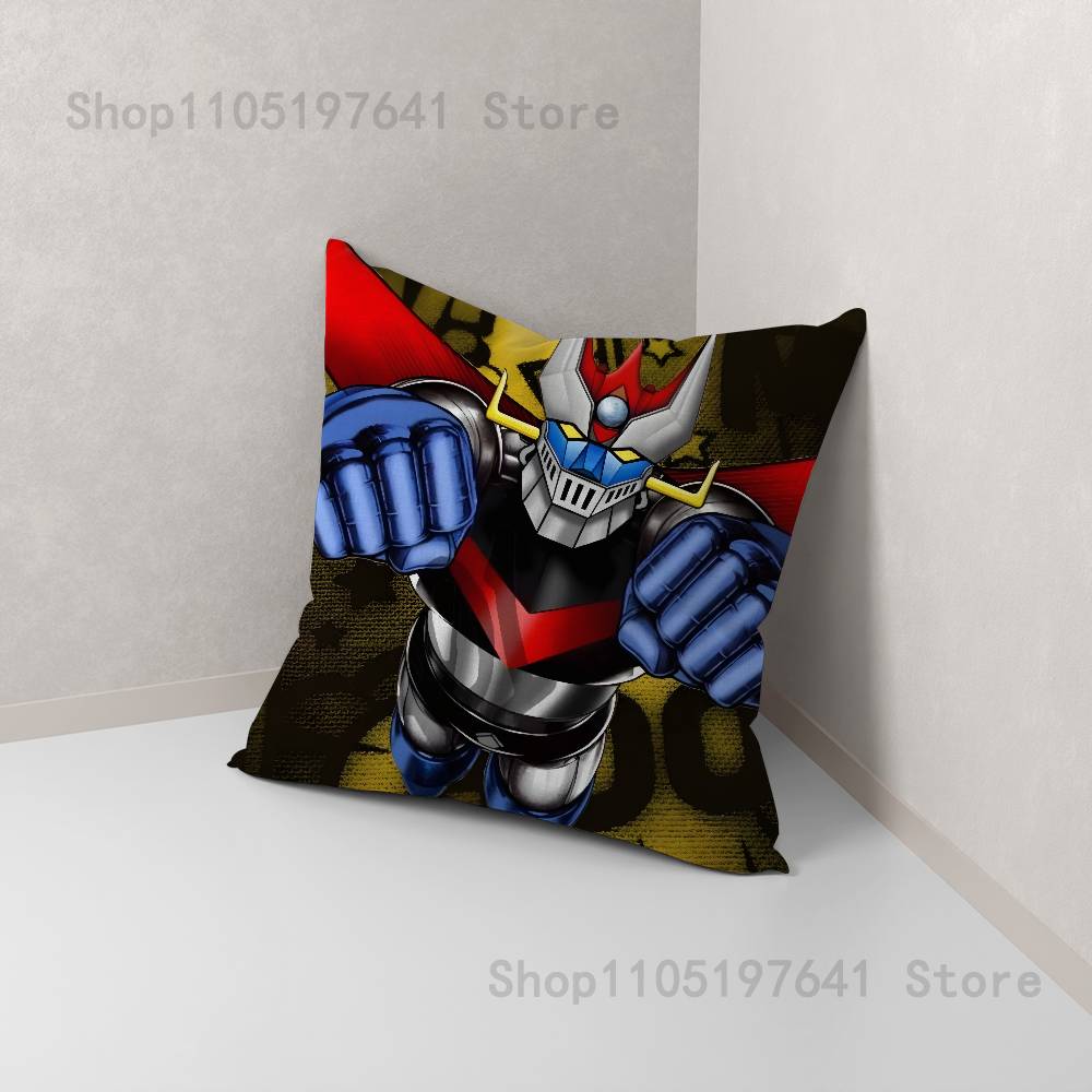 Anime M-Mazinger Z Robot Pillow Case For Sofa Decor Car Office Room Printing Cushion Cover Decorations and Protector