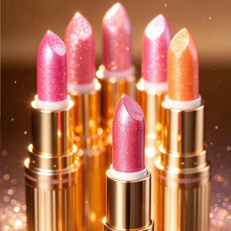 Shiny Metal Glitter Lipstick SAM SUGAR Pearlescent Lustre Velvet Lip Balm Non Grainy Hydrating Long Lasting Shimmery Lips Cosmetics for Women