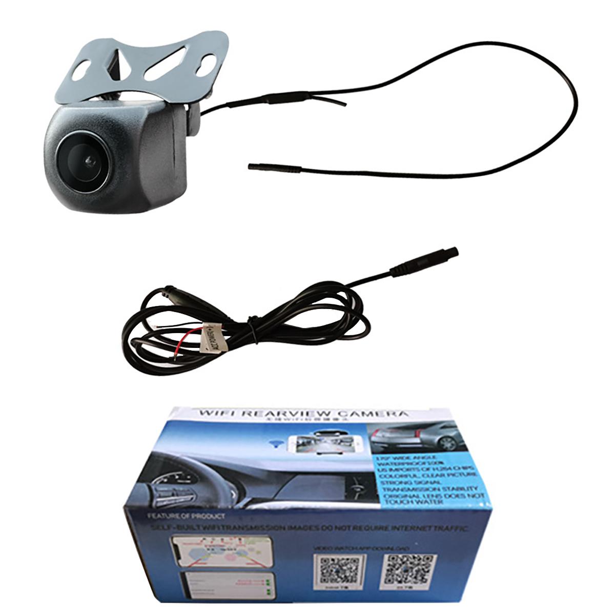 

Беспроводной Wi-Fi объектив «рыбий глаз» CVBS Автомобильная камера HD Звездный свет ночного видения IP68 Водонепроницаемая 170 ° Широкий угол HD Цветное реверсивное изображение чёрный