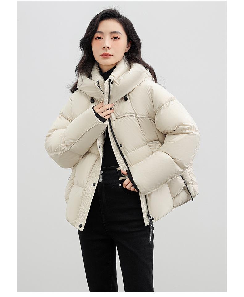 3D Pocket Winter Down Jacket: New Korean-Style, White Duck Down, for Petite Figures - Versatile Cold-Protection Wear