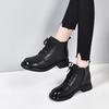 Martin boots flat leather soft-soled small short boots autumn and winter single boots British style round head and ankle boots velvet women