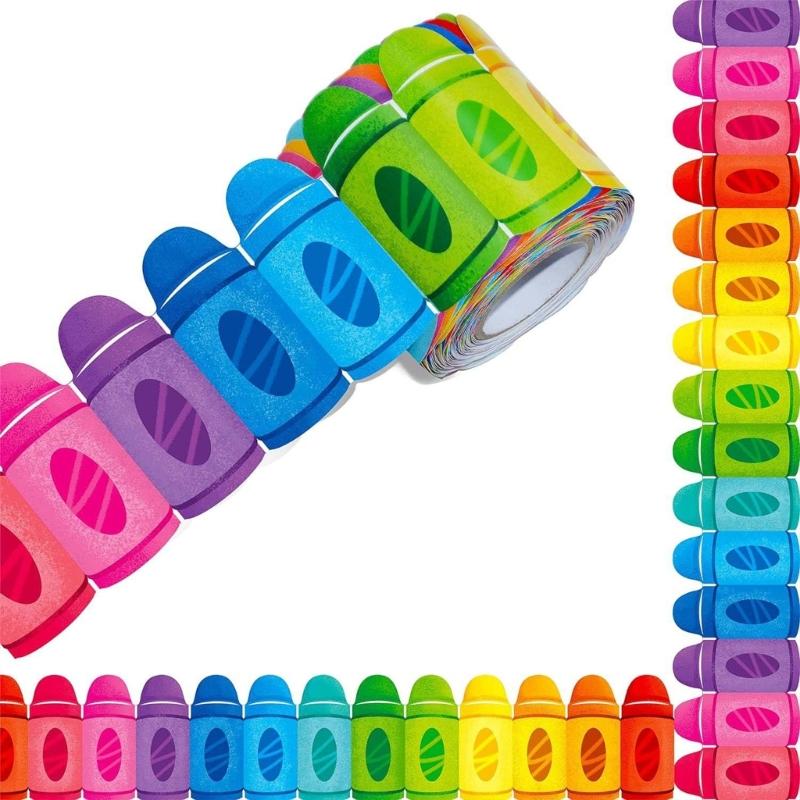Self Adhesive Border Classroom Decors Border Trim Sticker Colorful Dot Trim Border Bulletin Board Border Trim