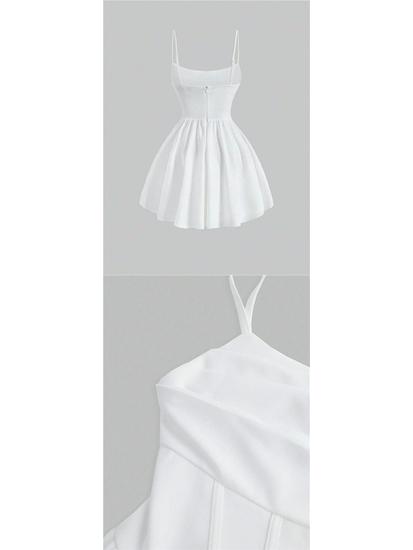 New Summer Fashion Evening Gown: Sexy Solid Color Pleated Dress with Back Zipper & Spaghetti Straps