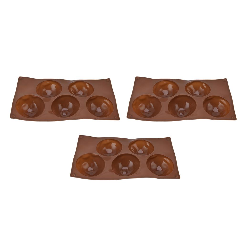 3 Stück Backform Lebensmittelqualität Runde Form 5 Löcher Silikonformen für Pralinen Kekse Gebäck