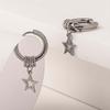 Punk Hip Hop Pentagram Pendant Earrings for Women Trendy Silver Color Star Geometric Circular Drop Earrings Jewelry Accessories