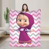 Warm BlanketKids Camping M-Mashas and B-Bears  Throw Blanket  Flannel Bedspread For Bedroom Graphic Sofa Bed Cover