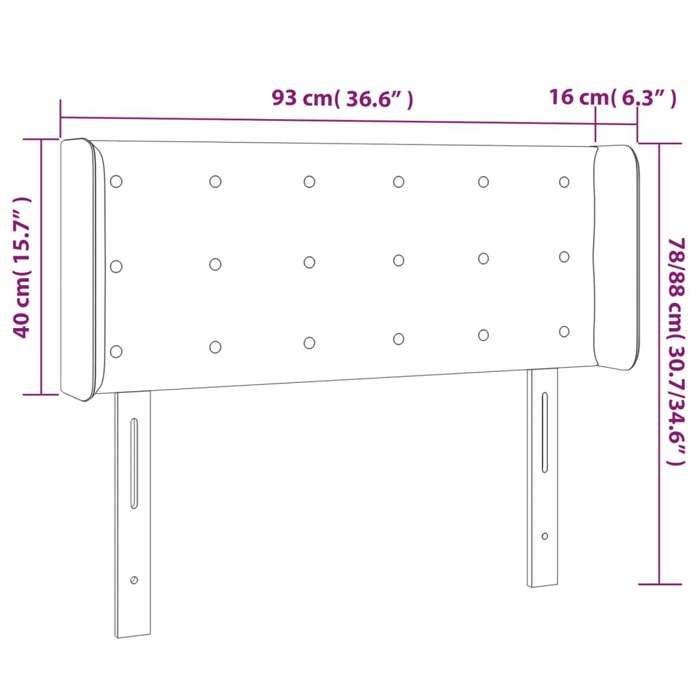 VidaXL LED Headboard Bedroom Furniture Single Bed Accessory Headboard Bed Frame Interior Dark Grey 3123653