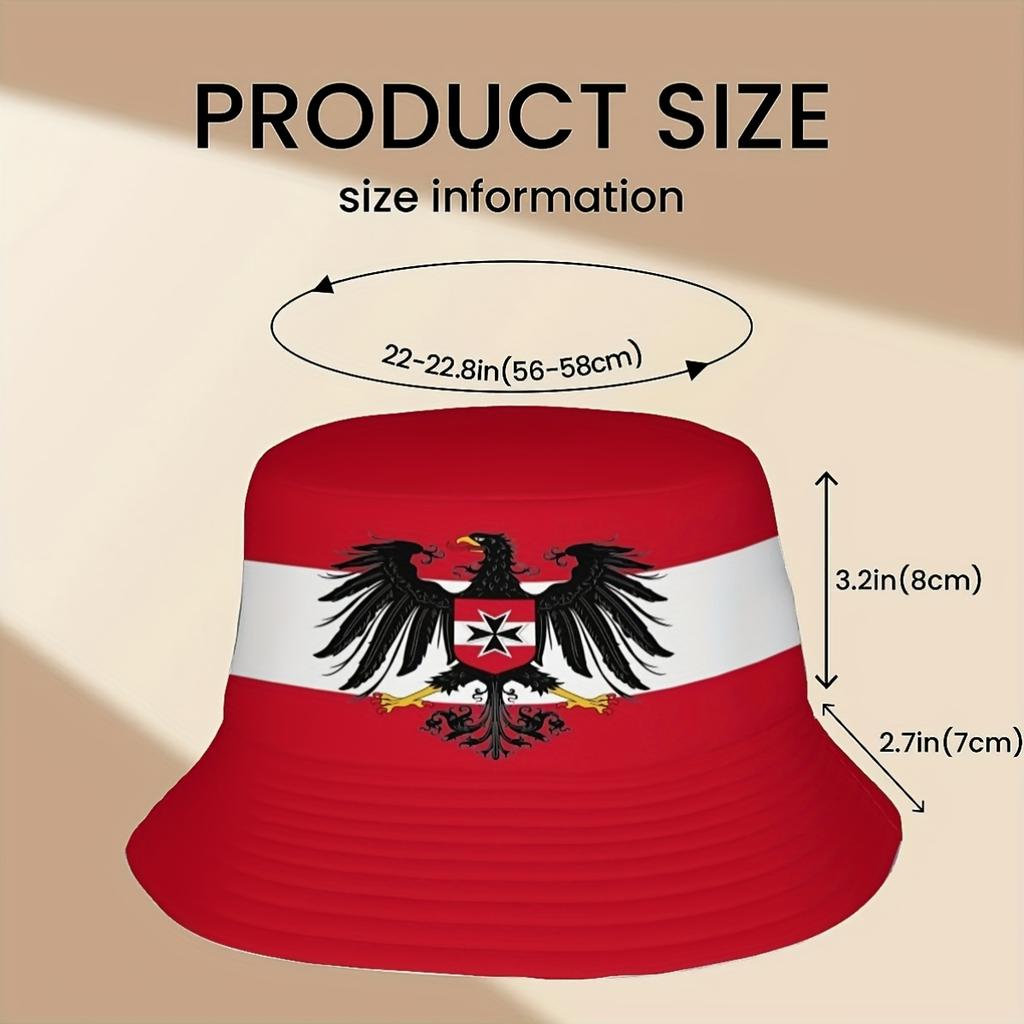 1 Pieza de Sombrero de Cubo con el Diseño de la Bandera Austríaca, Ideal Para Todas las Edades y Géneros, Hecho de Materiales de Alta Calidad