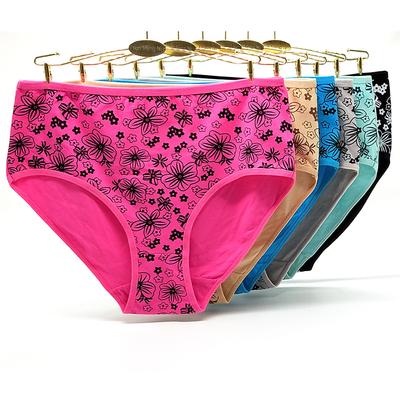 Sous-vêtements de femme dames grande taille slips imprimés coton culottes Sexy caleçons confortables respirant Knicke 6 pcs/lot