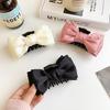 Solid Color Fashion Double-sided Bow Tie Grab Shark Clip Curly Hair Clip Back Head Headdress Hair Accessory Grab Clip Gifts