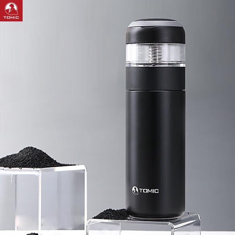 TOMIC Ceramic Lined Insulated Tea Infuser Mug
