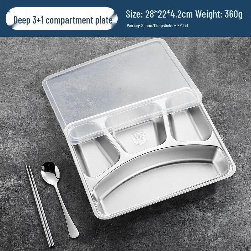 Wuhe 304 Stainless Steel Divided Plate Set with Lid