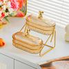 Fruit Basket Appetizer Platter 2 Tier Elegant Countertop Organizer Bowl Tiered Serving Tray