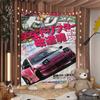 JDM Car Japan Retro 90s Printed Large Wall Tapestry Cheap Hippie Wall Hanging Bohemian Wall Tapestries Mandala INS Home Decor