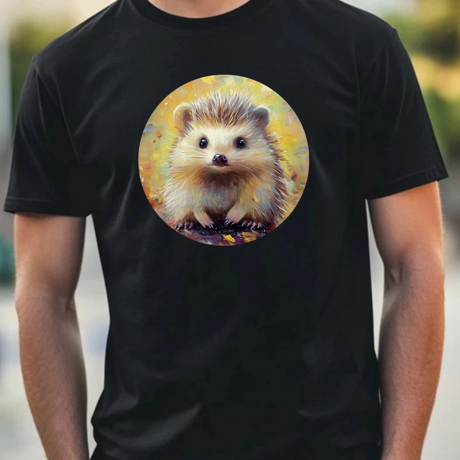 T-Shirt Herren Igel Portrait Motiv Baumwolle Größe XS bis 5XL L