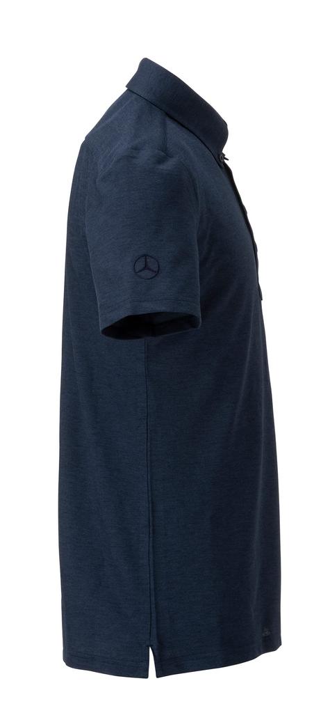 [Mercedes-Benz Collection] Genuine Mercedes-Benz X BRIEFING MS Linen-Touch Short-Sleeve Polo Shirt, Navy, Size S