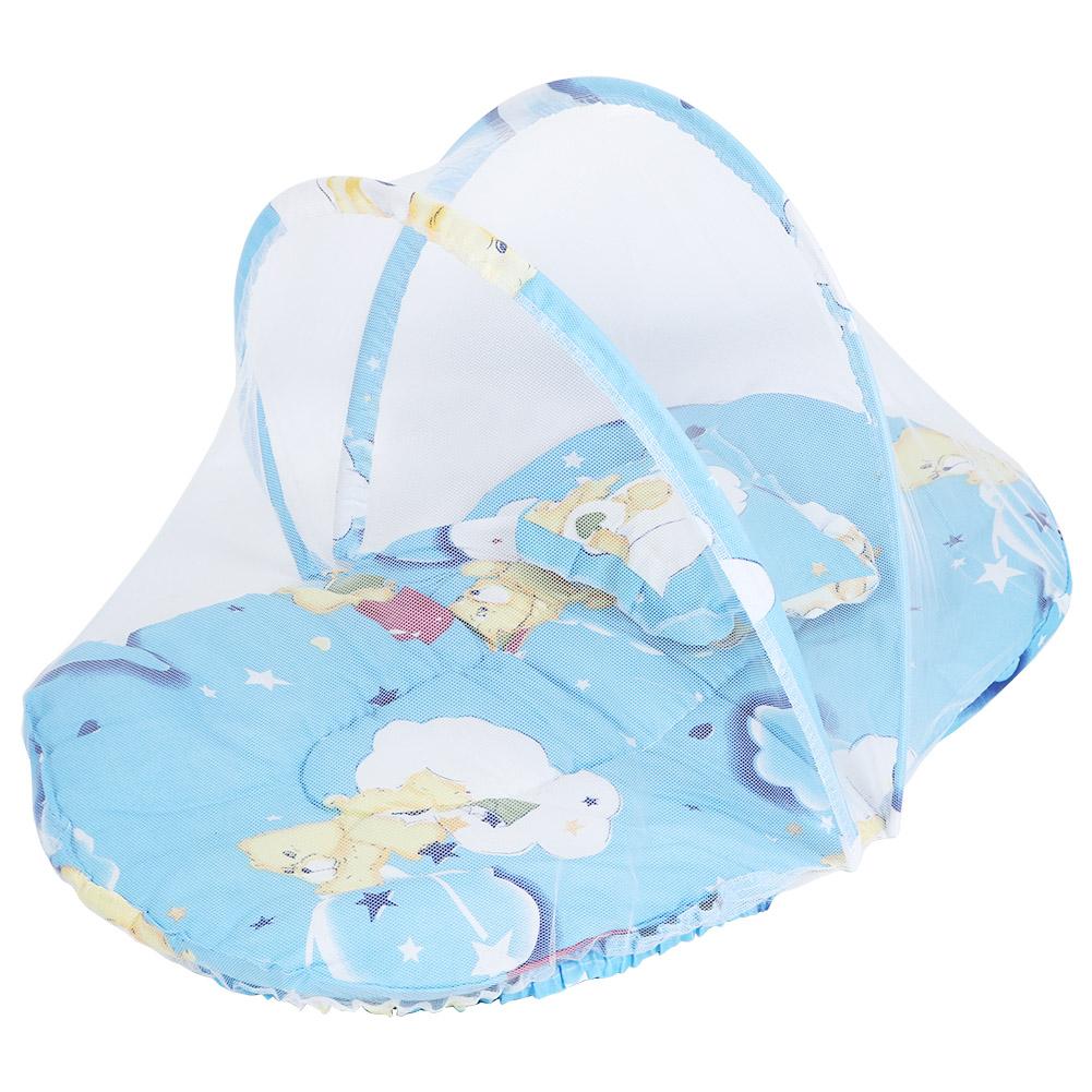 Portable Folding Cute Cartoon Pattern Baby Mosquito Net with Sleeping Pad Pillow
