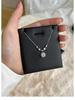 S925 Sterling Silver Small Square Sugar Necklace - Luxury Clavicle Chain Gift for Women