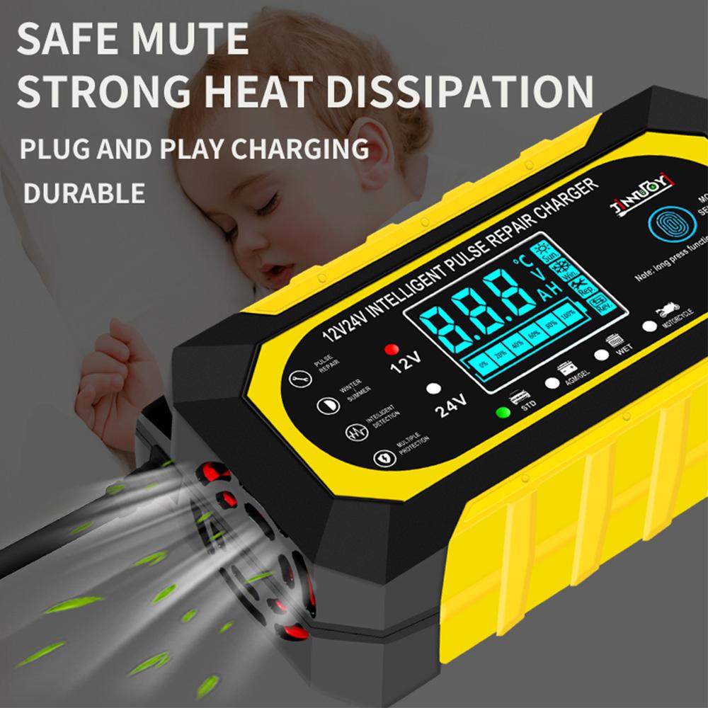 12V 10A W pełni Automatyczny Ładowarka Akumulatora Samochodowego Inteligentny Impuls Naprawczy 24V 5A dla AGM GEL WET Kwasowo-Ołowiowy Ładowarka Wyświetlacz LCD