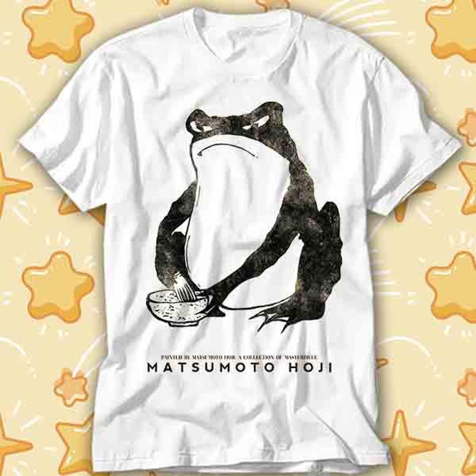 Matsumoto Hoji Cute Grumpy Frog Drawing Wabi Sabi Makes Me Smile Japanese Art T-Shirt 417 S