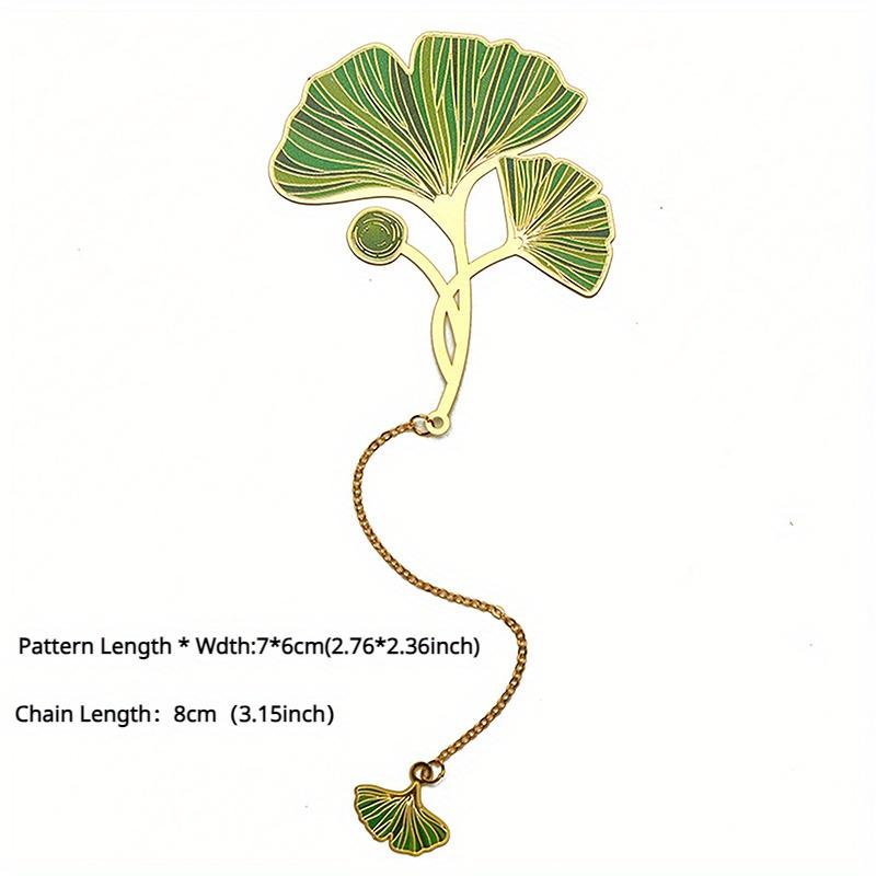 1PC Exquisite Lotus Leaf Vein Metal Bookmark Chinese Style Creative Bookmarks Tassel Pendant Student Gift School Stationery
