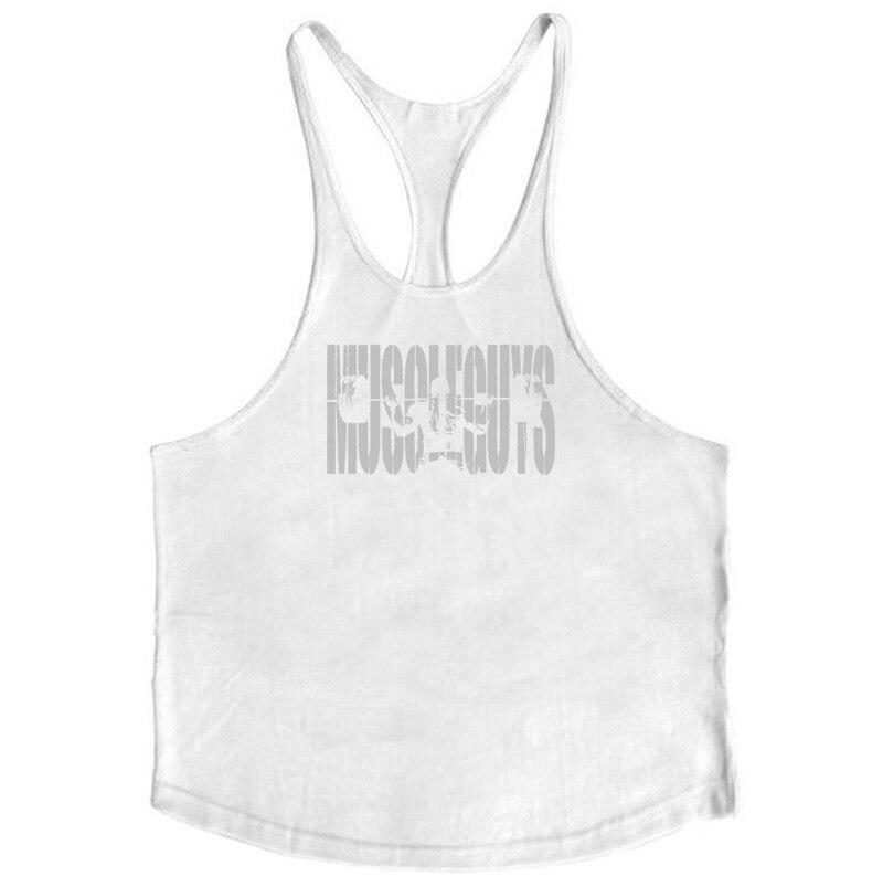 

Muscleguys, свободная большая повседневная майка, мужская спортивная футболка без рукавов для фитнеса, летняя легкая тренировочная футболка M белый