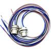 2Pcs M12 5 Pin A Code Female Connector Cable, IP67 Waterproof Back Mount Cable UnShielded Straight Aviation Socket Electrical Cable Sensor Receptacle