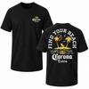 Corona Find Your Beach T-Shirt Tropical Palm Tree Beach Graphic Tee