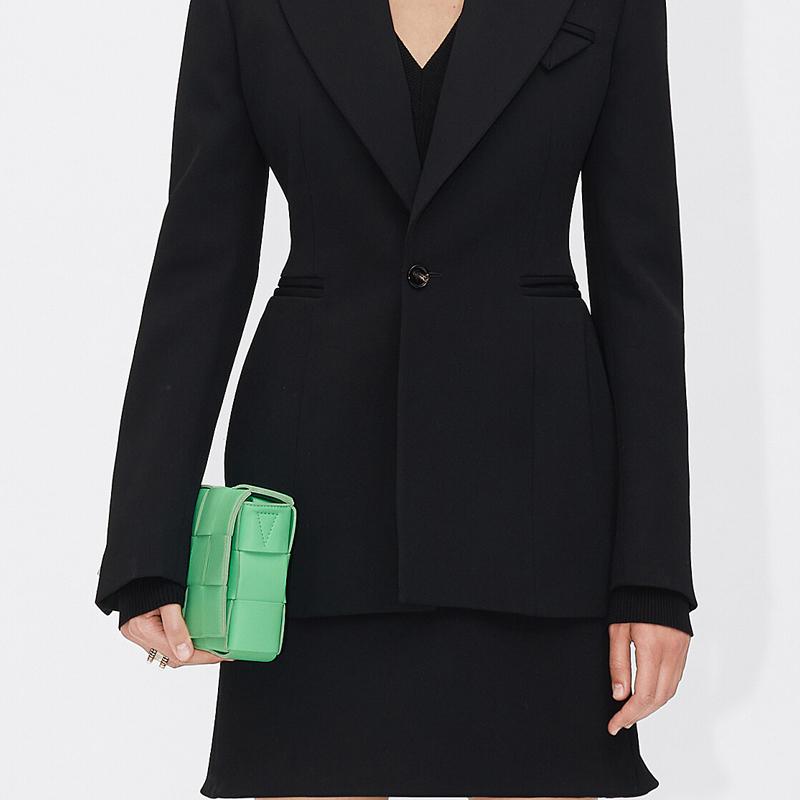 Bottega Veneta Cassette Bag Fountain/Silver Women Bags Blue 578004-VMAY1-3801