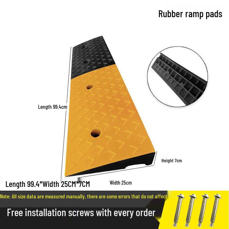 Car Ramp Sill Pad - Plastic Vehicle Curb Slope & Speed Bump