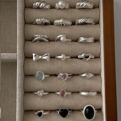 Dongdaemun's Minimalist Twist Ring and Zircon Bracelet Set for Women