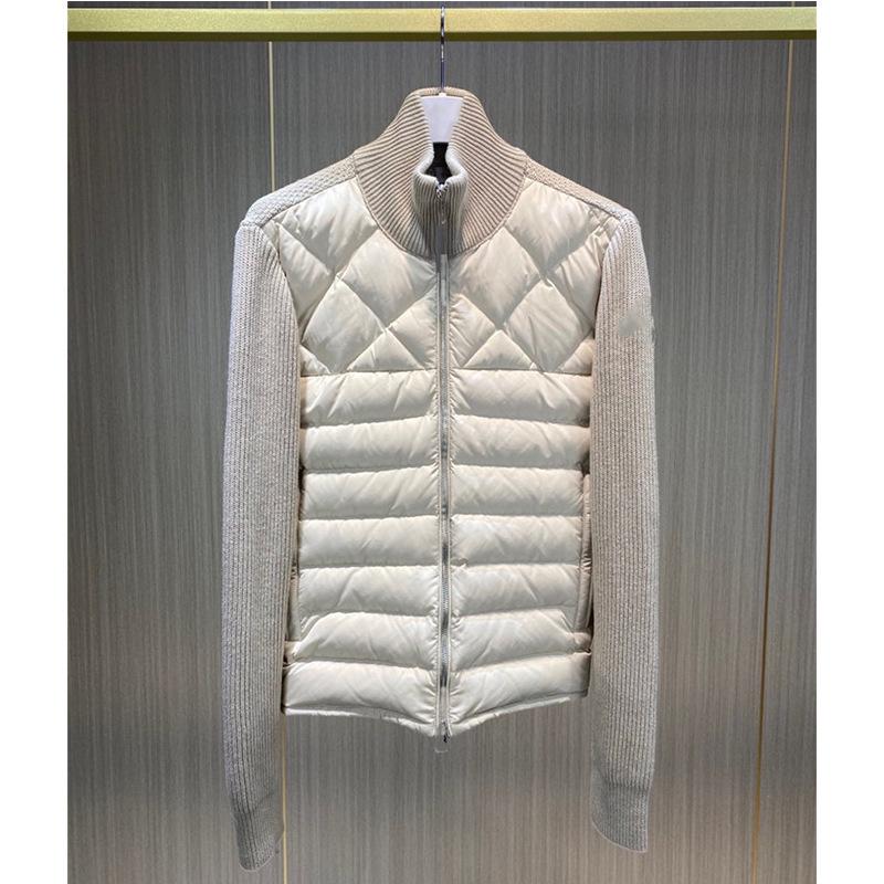 Herren- und Damenstrickdaunenjacke: Daunen- & Wollmantel mit Stehkragen für Herbst/Winter