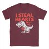 I Steal Hearts Trex Dino Cute T Shirts Unisexs  Pure Cotton Funny TShirts Crewneck  Tees Short Sleeve Clothes Summer