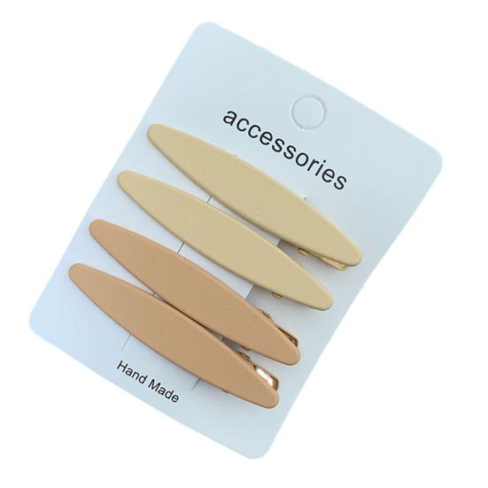 

4Pcs Hairpins Matte Texture Wavy Rectangular Design Hair Clips with Tight Teeth Strong Hold Hair Pins Daily Use Hair L
