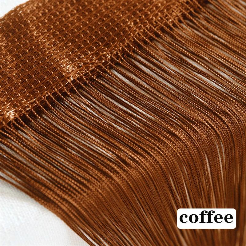 

300 см X 300 см нитяные шторы экран лента струнный разделитель штора для гостиной дверь стена окно панель кисточка занавеска 300CM X 300CM кофейный