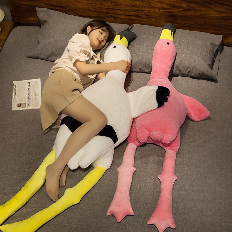 Big Size Flamingo Doll Stuffed Toy Soft Big Pillow Girl Heart-shaped Rag Bed Leg Birthday Christmas Gift Plush Toys