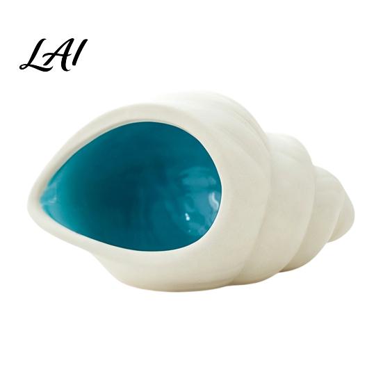 Minimalist Home Decor Ocean Theme Ceramic Jewelry Tray for Vanity Rings Earrings Necklaces Decorative Small Item Organizer Shell/Conch Trinket Dish