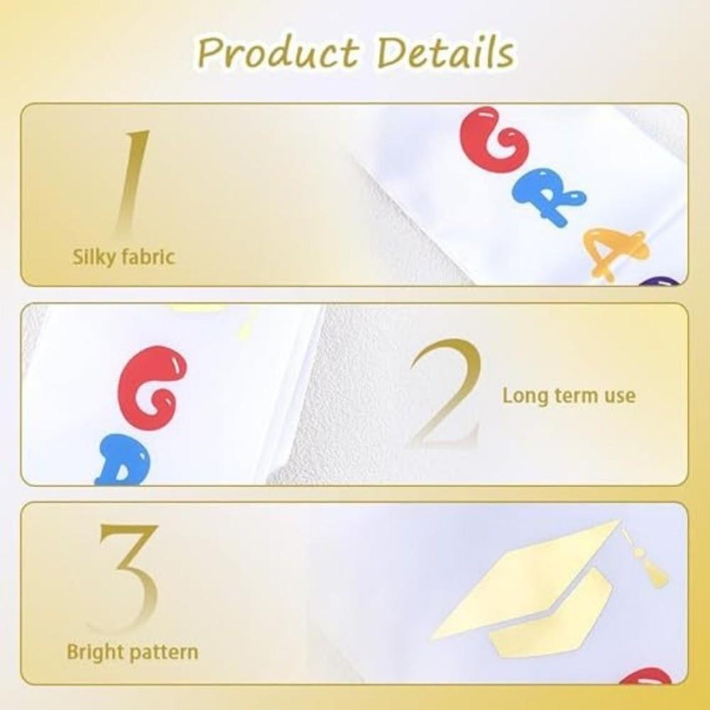with Letter Honor Scarf Satin Graduation Ribbon New Ceremonial Belt Graduation Party Supplies