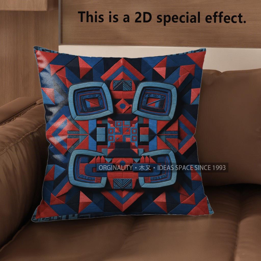 2D Boho Aztec Geometric Throw Pillow Covers Pattern Cushion Cover Suitable For Sofa Bedroom Car Pillow Cover