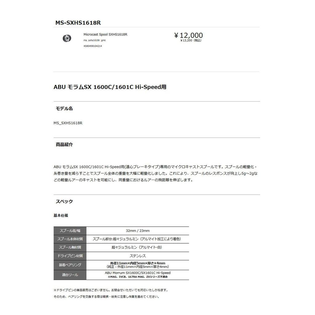 Avail Microcast Spool SXHS1618R Gunmetal ms_sxhs1618r_gmt