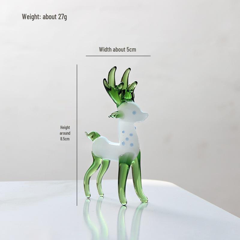 Pink Glass Deer Ornament - Handcrafted Animal Glassware for Home Décor and Gifts