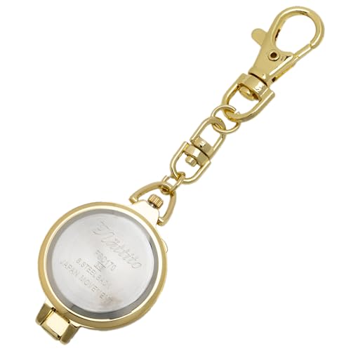 Fieldwork Women's Analog Pocket Watch with Magnifying Glass, Keychain Watch, Bag Charm, Gold, FSC170-2