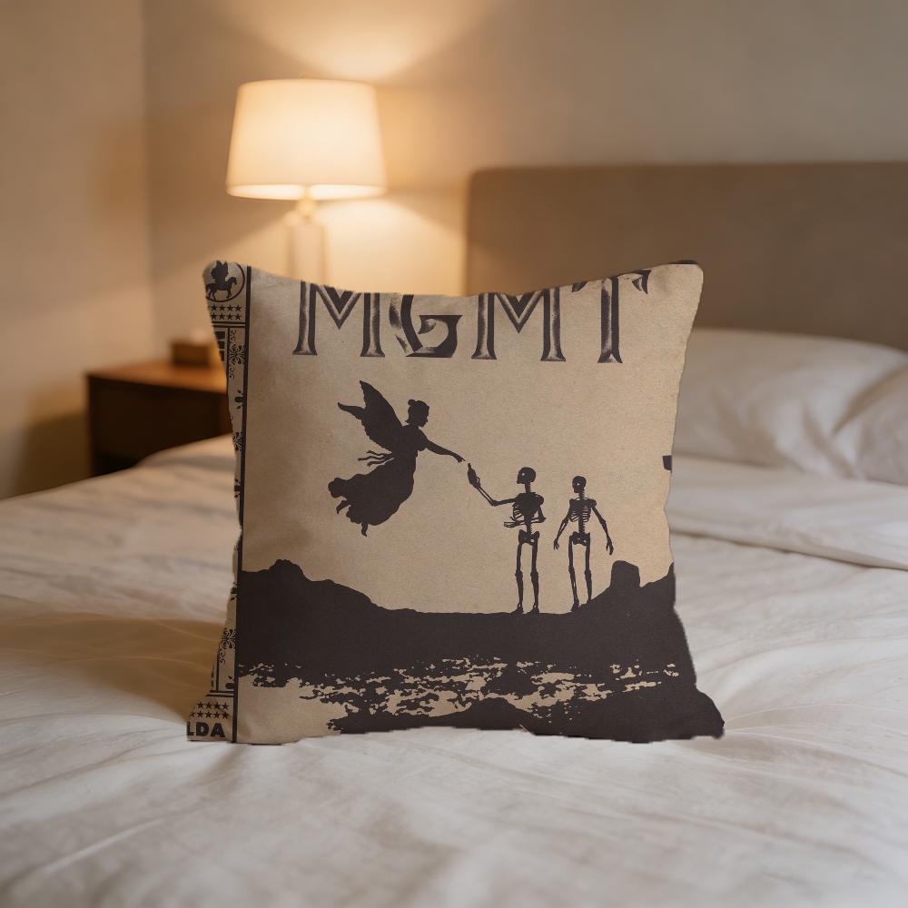 M-Mgmt Rock Band Cushion Cover For Pillow Printing Sofa Decoration Home Car Room Coffee Shop Office Nordic Simplicity