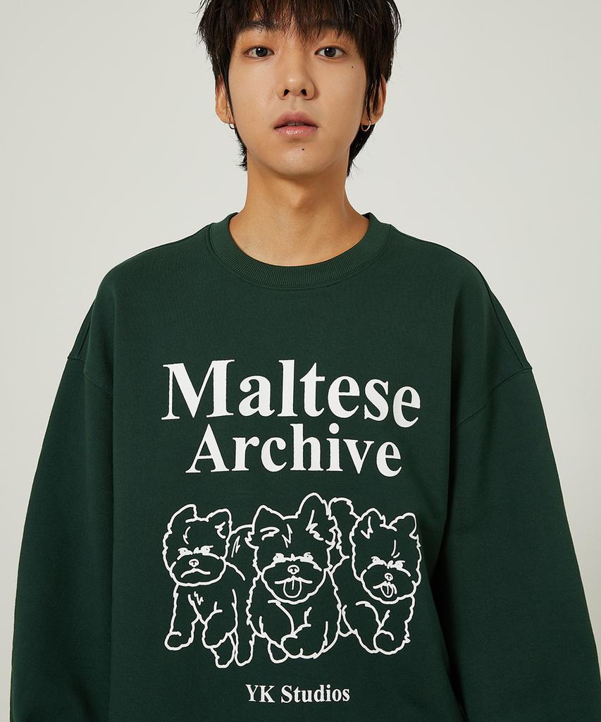 WAIKEI Maltese Archive Line Graphic Sweatshirt Green